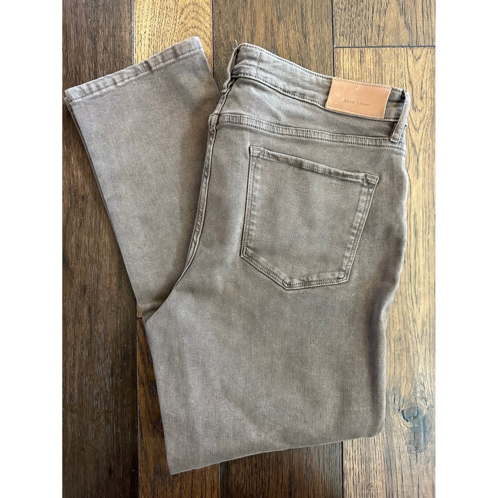 Dear John Blaire Straight Leg Jeans 32 Taupe Brown Stretch Denim Pants